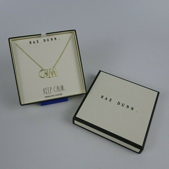 New Rae Dunn "CALM" Necklace 14K Gold Plated - Picture 2 of 7